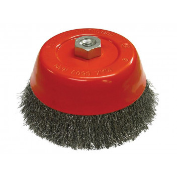 Faithfull Wire Cup Brush 150mm M14x2, 0.3mm Steel Wire