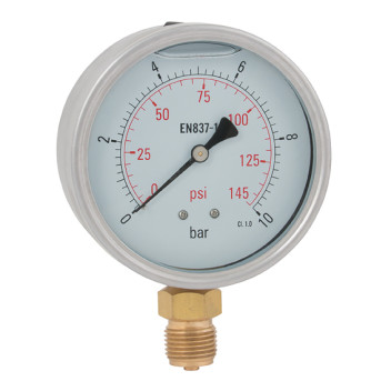 1/2\"BSPP 100MM HVY DTY BTM GAUG 0-36PSI