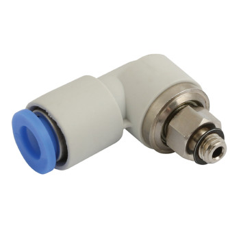 M5x0.8 x 6mm OD Rotary Male Stud Elbow Vacuum