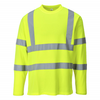S278 Hi-Vis Long Sleeved T-Shirt Yellow Large