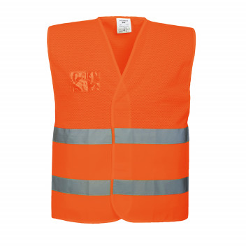 C494 Hi-Vis Half Mesh Vest Orange SM