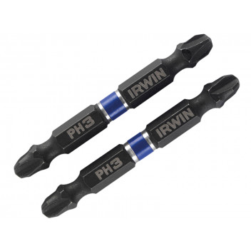 IRWIN Impact Double-Ended Screwdriver Bits Phillips PH3 60mm (Pack 2)