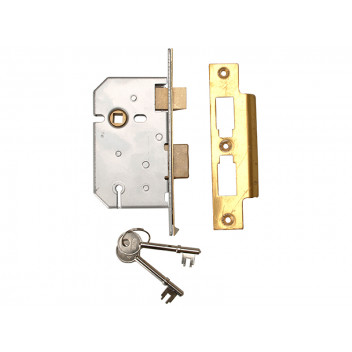 UNION 2277 3 Lever Mortice Sashlock Polished Brass 65mm 2.5in Visi