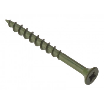 Decking Screw Pozi Compatible ST Green Anti-Corrosion 4.5 x 60mm Box 200