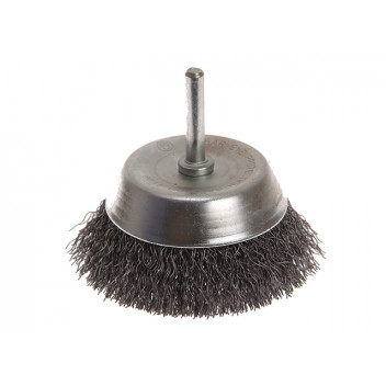 Faithfull Wire Cup Brush 75mm x 6mm Shank, 0.3mm Wire