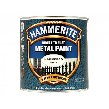 Hammerite Direct to Rust Hammered Finish Metal Paint White 2.5 Litre