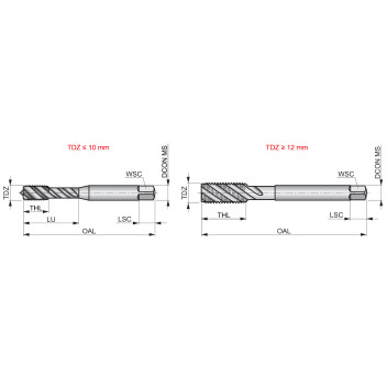 M14 x 2.00mm HSS Bright ISO Spiral Flute Metric Coarse Machine Tap (E002)