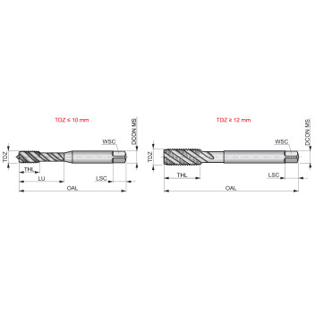 M5 x 0.80mm HSS Bright ISO Spiral Flute Metric Coarse Machine Tap (E002)