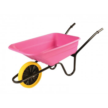 Walsall 90L Pink Polypropylene Wheelbarrow - Puncture Proof