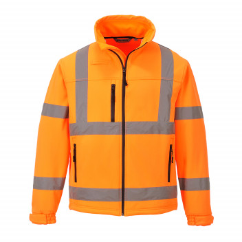 S424 Hi-Vis Classic Softshell Jacket (3L) Orange Medium
