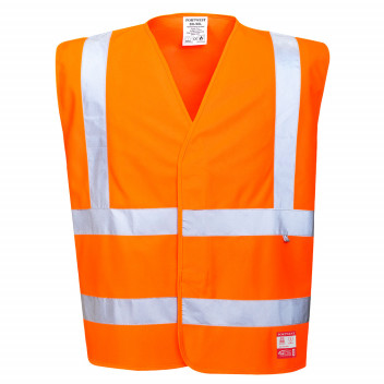 FR71 Hi-Vis Anti Static Vest - Flame Resistant Orange SM