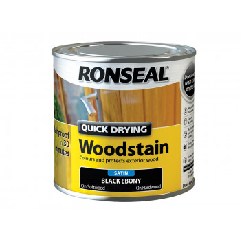 Ronseal Quick Drying Woodstain Satin Ebony 250ml