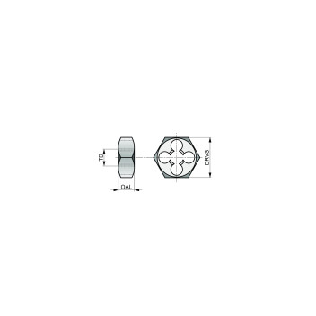 M20 x 2.50mm HSS Metric Coarse Hexagon Dienut (F302) OAL 17.46mm