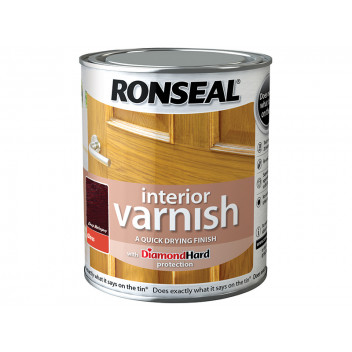 Ronseal Interior Varnish Quick Dry Gloss Deep Mahogany 750ml