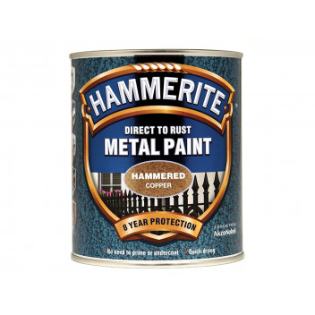 Hammerite Direct to Rust Hammered Finish Metal Paint Copper 750ml