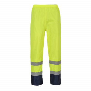 H444 Hi-Vis Classic Contrast Rain Trouser Yellow/Navy Small
