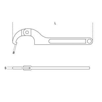Beta Hook wrench with Square Noses no. 99 SQ80-120 000990280