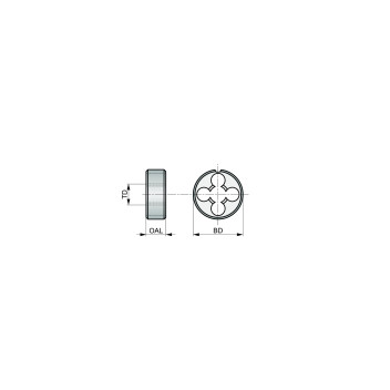 M10 x 1.50mm HSS Metric Coarse Gun Nosed Die (F100) OAL 11mm