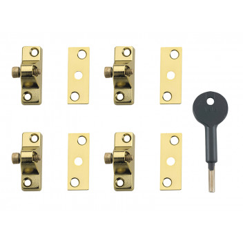 Yale Locks 8K118 Economy Window Lock Electro Brass Finish Pack of 4 Visi