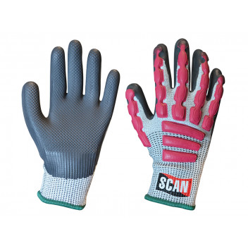 Scan Anti-Impact Latex Cut 5 Gloves - M (Size 8)