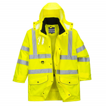 S427 Hi-Vis 7-in-1 Traffic Jacket Yellow Large