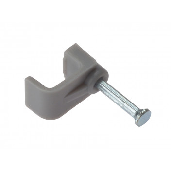 ForgeFix Cable Clip Flat Grey 4mm Box 100