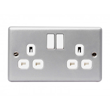 Masterplug Metal Clad Switched Socket 2-Gang 13A