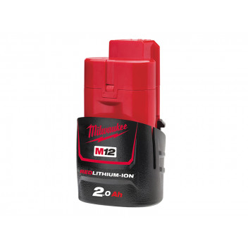 Milwaukee Power Tools M12 B2 REDLITHIUM-ION Battery 12V 2.0Ah Li-ion