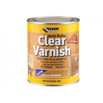 Everbuild Quick Dry Wood Varnish Satin Clear 750ml