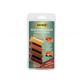 Briwax Wax Filler Sticks Medium Wood Shades (Pack 4)