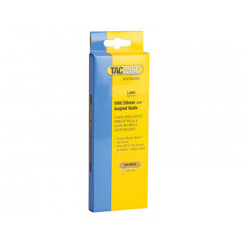 Tacwise 500 18 Gauge 20mm Angled Galvanised Nails Pack 1000