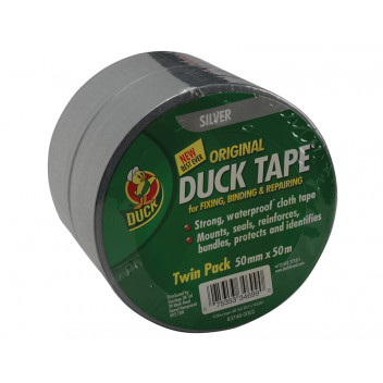 Shurtape Duck Tape Original 50mm x 50m Silver (Twin Pack)