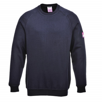 FR12 Flame Resistant Anti-Static Long Sleeve Sweatshirt Navy XXL