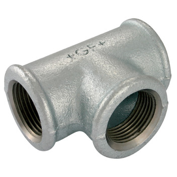 1\"X3/4\" BSPF UNEQ TEE GALVANISED GF130G
