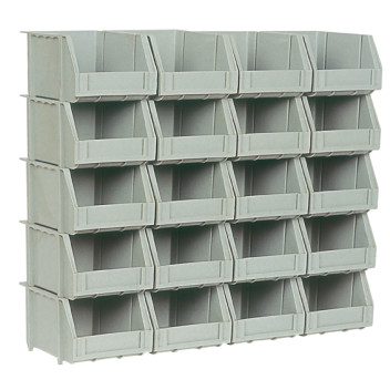 SET OF 20 POLY BINS + 5 RAILS