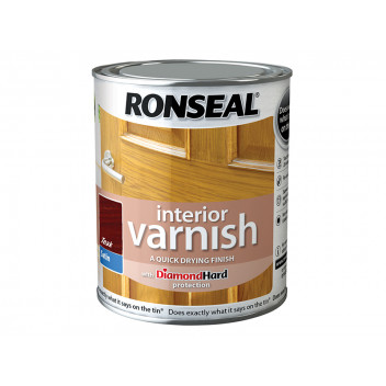 Ronseal Interior Varnish Quick Dry Satin Teak 250ml