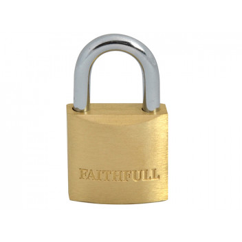 Faithfull Brass Padlock 25mm 3 Keys