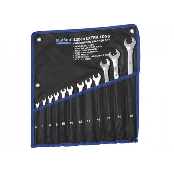 BlueSpot Tools Extra Long Combination Spanner Set, 12 Piece