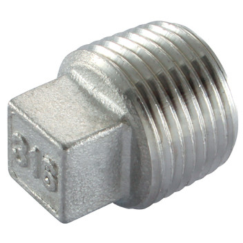 1/4\" BSPT MALE SQUARE HEAD PLUG 316
