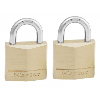 Master Lock Solid Brass 30mm Padlock 4-Pin - Keyed Alike x 2