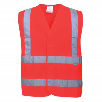 C470 Hi-Vis Two Band & Brace Vest Red LXL