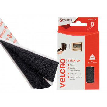 VELCRO Brand VELCRO Brand Stick On Tape 20mm x 1m Black