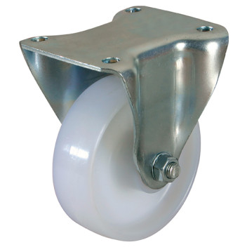 100MM FIXED CASTOR PLATE FTG NYL