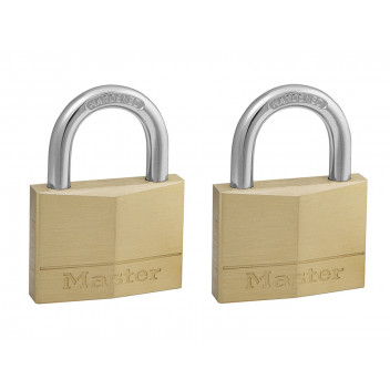 Master Lock Solid Brass 50mm Padlock 5-Pin - Keyed Alike x 2