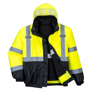 S365 Hi-Vis Premium 3-in-1 Bomber Yellow/Black Large