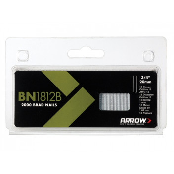 Arrow BN1812B Brad Nails 20mm Brown Head Pack 2000