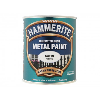 Hammerite Direct to Rust Satin Finish Metal Paint White 750ml