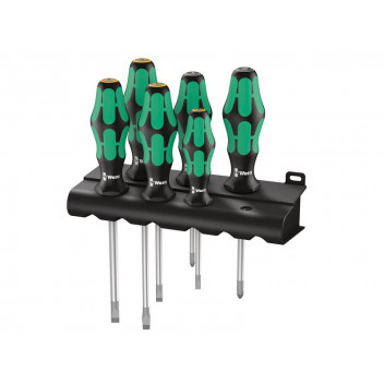 Wera Kraftform Plus Lasertip 334/355/6 Screwdriver Set, 6 Piece SL/PZ