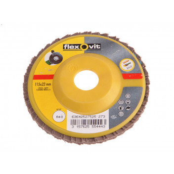 Flexovit Flap Disc For Angle Grinders 115mm 80g