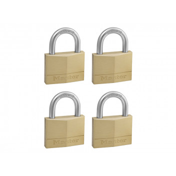 Master Lock Solid Brass 50mm Padlock 5-Pin - Keyed Alike x 4